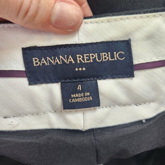 Banana Republic Black Straight Leg Trouser Pants Classic Women's 4 - Picture 5 of 7